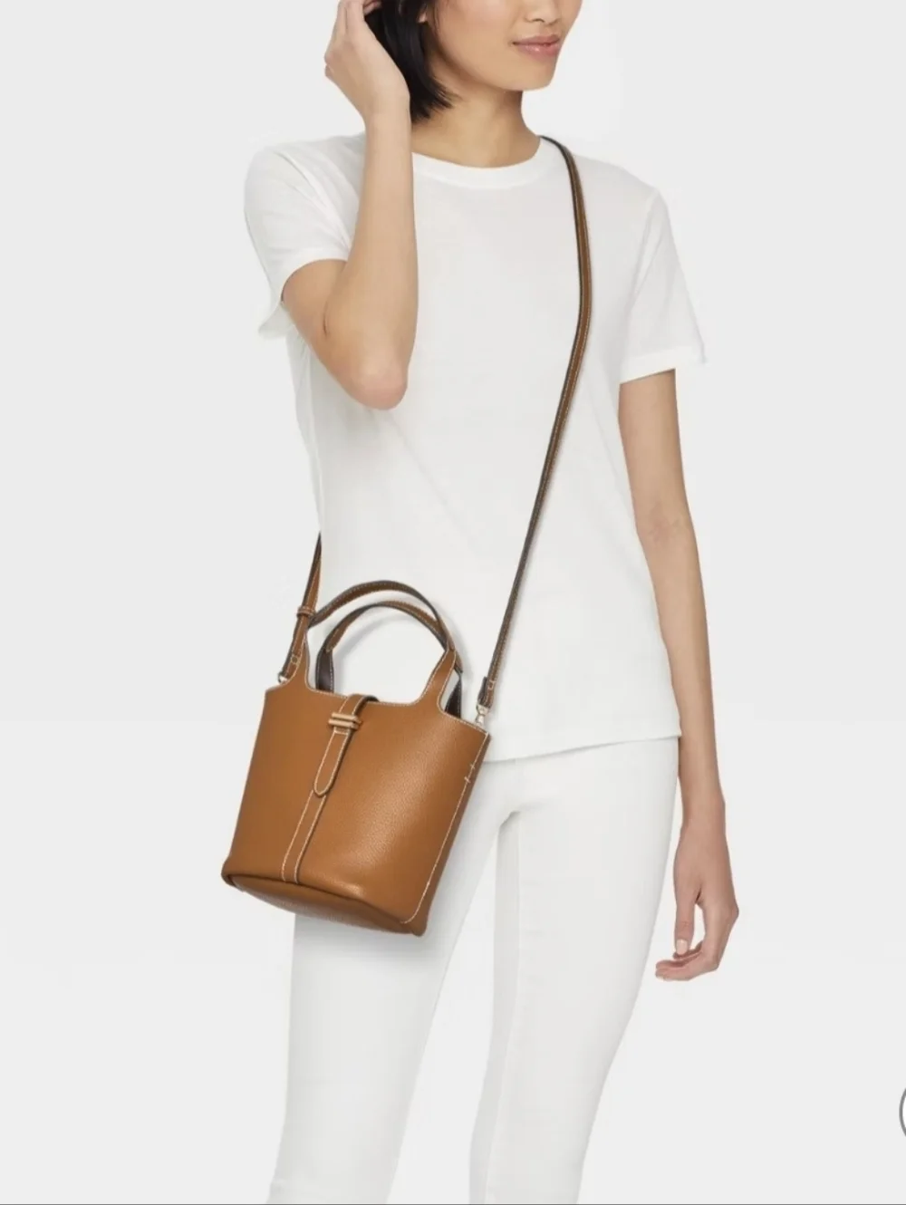 A New Day Mini Tulip Tote Brown Crossbody Bag Minimalist Chic Quiet Lux